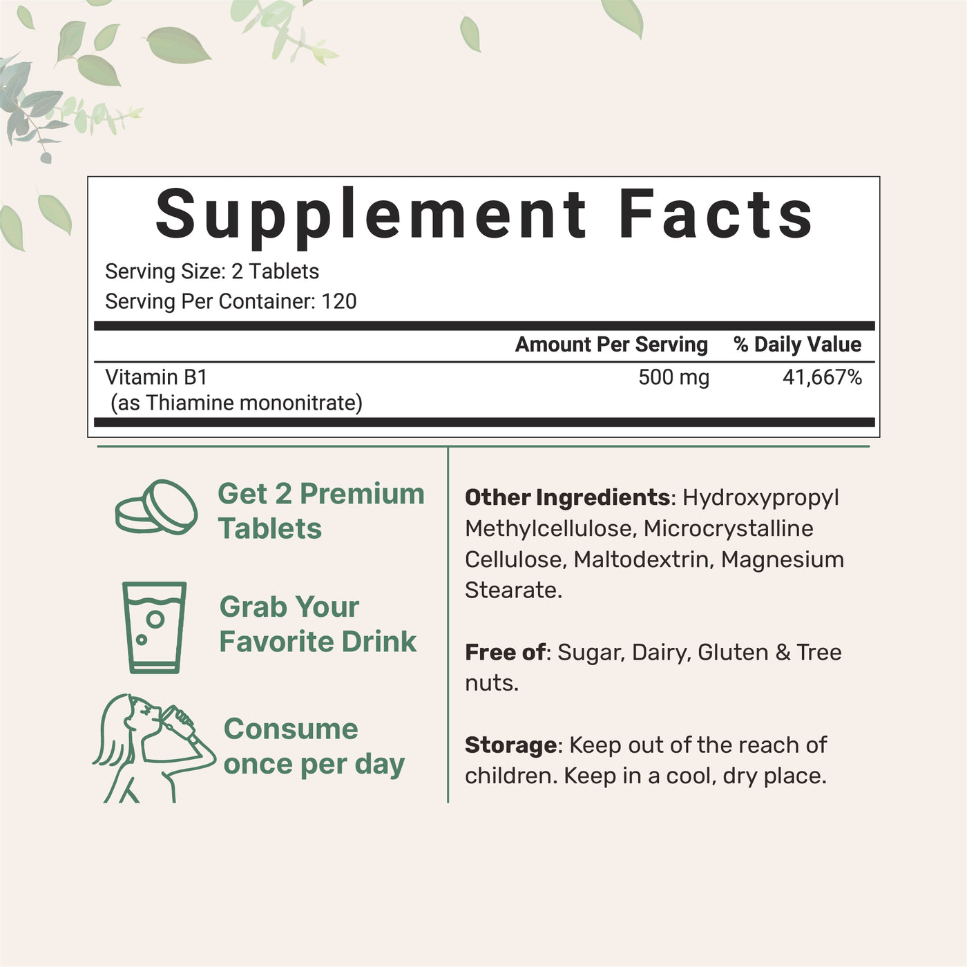 Micro Ingredients Vitamin B1 Thiamine Tablets