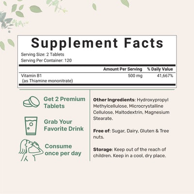 Micro Ingredients Vitamin B1 Thiamine Tablets