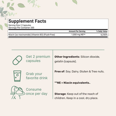 Micro Ingredients Vitamin B3 Niacinamide, 400 Capsules