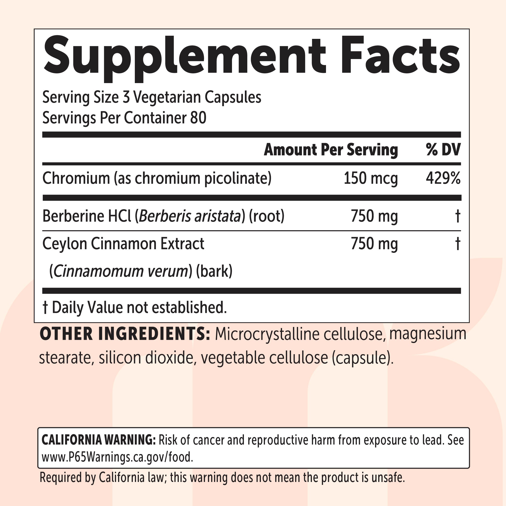 Micro Ingredients Berberine with Ceylon Cinnamon 1500mg + Chromium, 240 Vegetarian Capsules