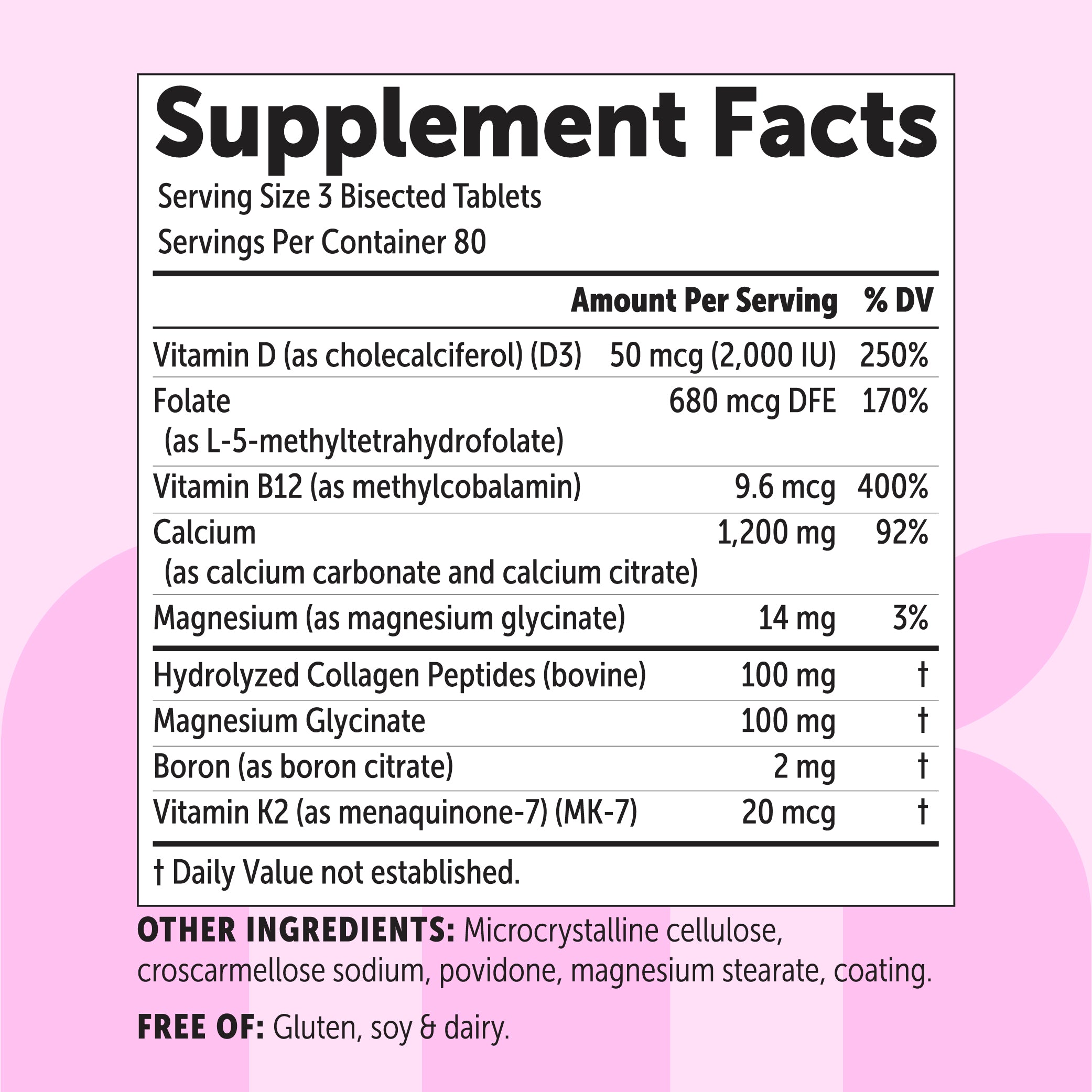 Micro Ingredients Calcium for Women 1200mg 9-in-1 Complex, 240 Bisected Tablets
