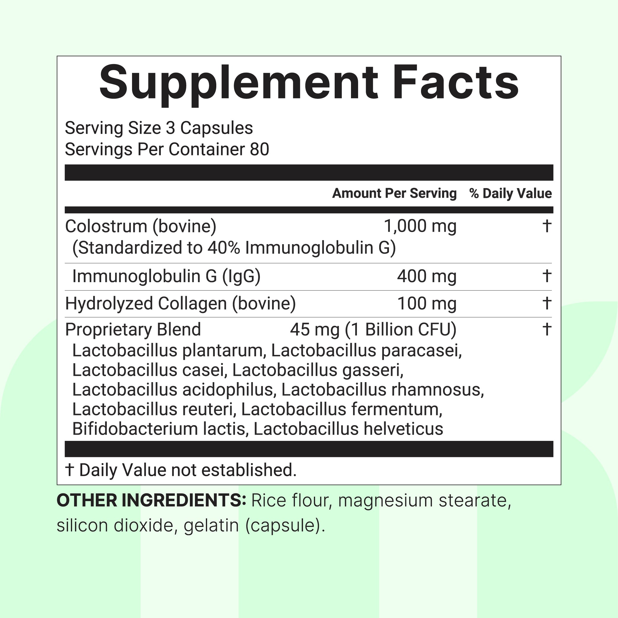Micro Ingredients Colostrum 1000mg with Collagen & Probiotics, 240 Capsules