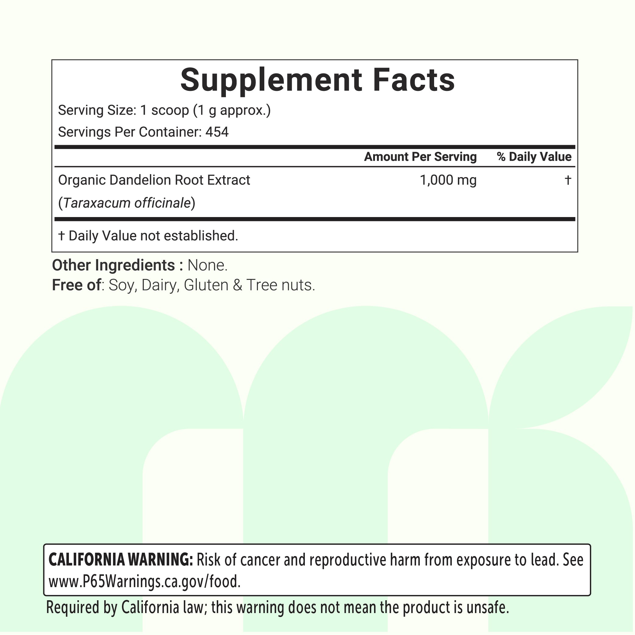 Micro Ingredients Organic Dandelion Root Extract Powder