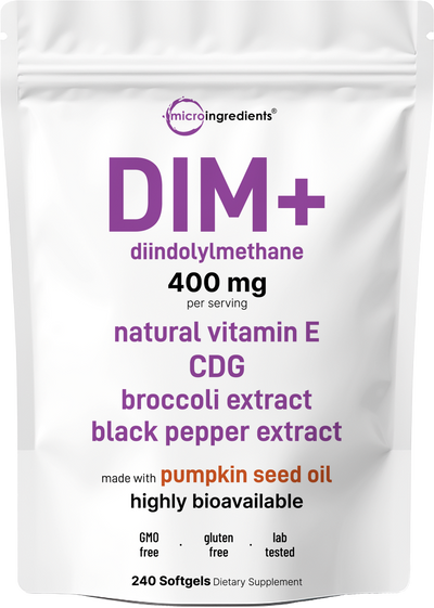 Micro Ingredients DIM+ 400mg with Pumpkin Seed Oil, 240 Softgels