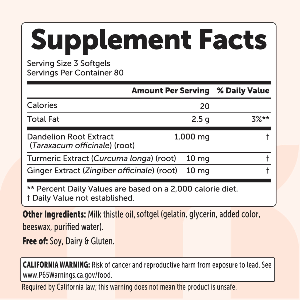 Da Roots Ingredients Micro Ingredients Dandelion Root with Turmeric Root and Ginger Root, 2
