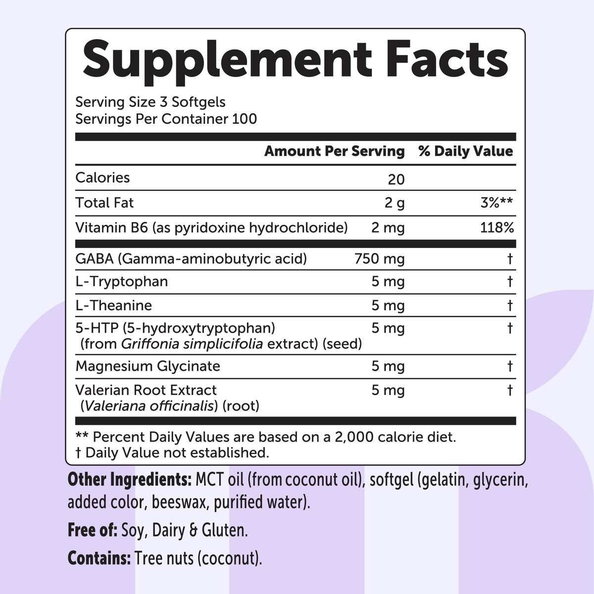 Micro Ingredients GABA 750mg Complex with MCT Oil, 300 Softgels