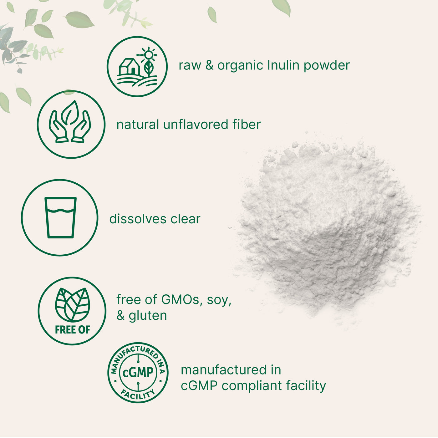 Micro Ingredients Organic Inulin Powder 500g (1.1lb)