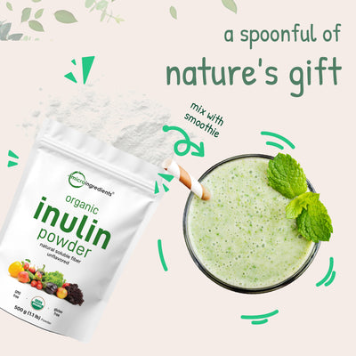 Micro Ingredients Organic Inulin Powder 500g (1.1lb)