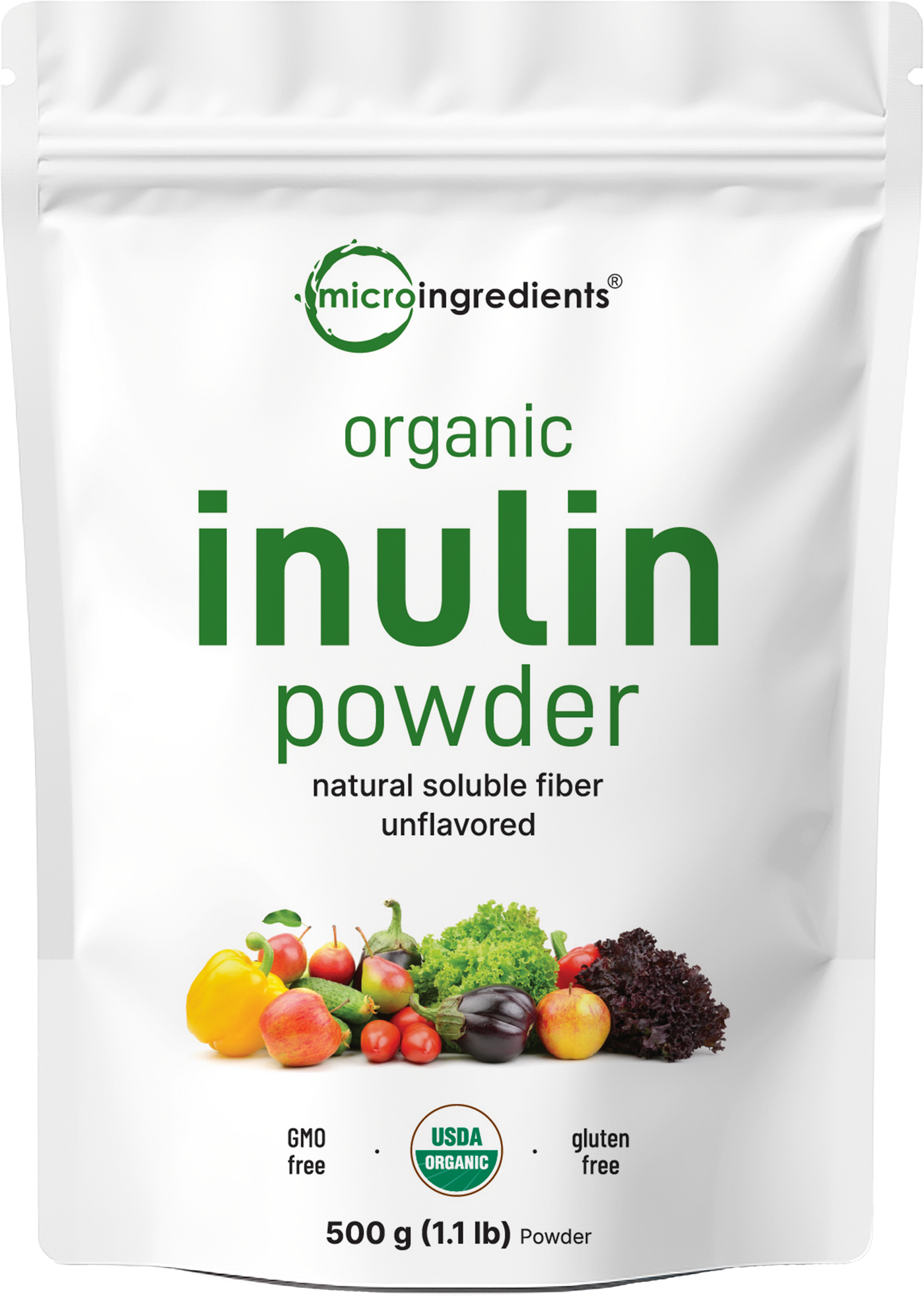 Micro Ingredients Organic Inulin Powder 500g (1.1lb)