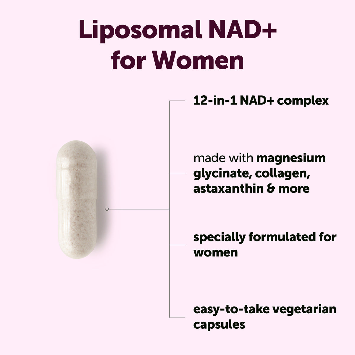 Micro Ingredients Liposomal NAD+ for Women Complex, 180 Veggie Capsules