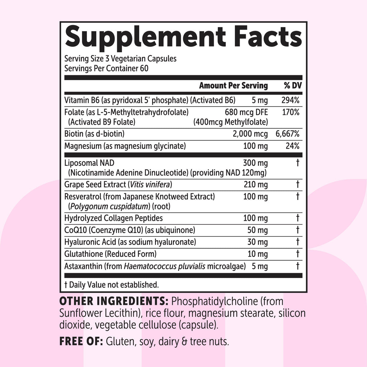 Micro Ingredients Liposomal NAD+ for Women Complex, 180 Veggie Capsules
