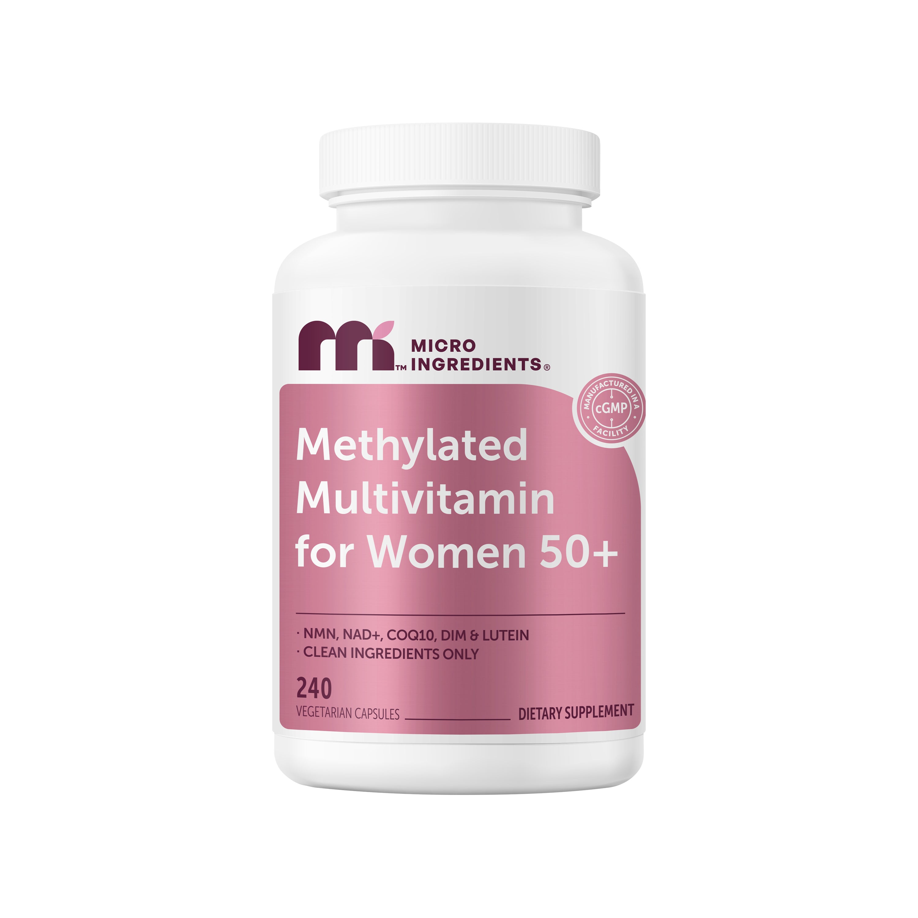 Micro Ingredients Methylated Multivitamin for Women 50+, 240 Vegetarian Capsules