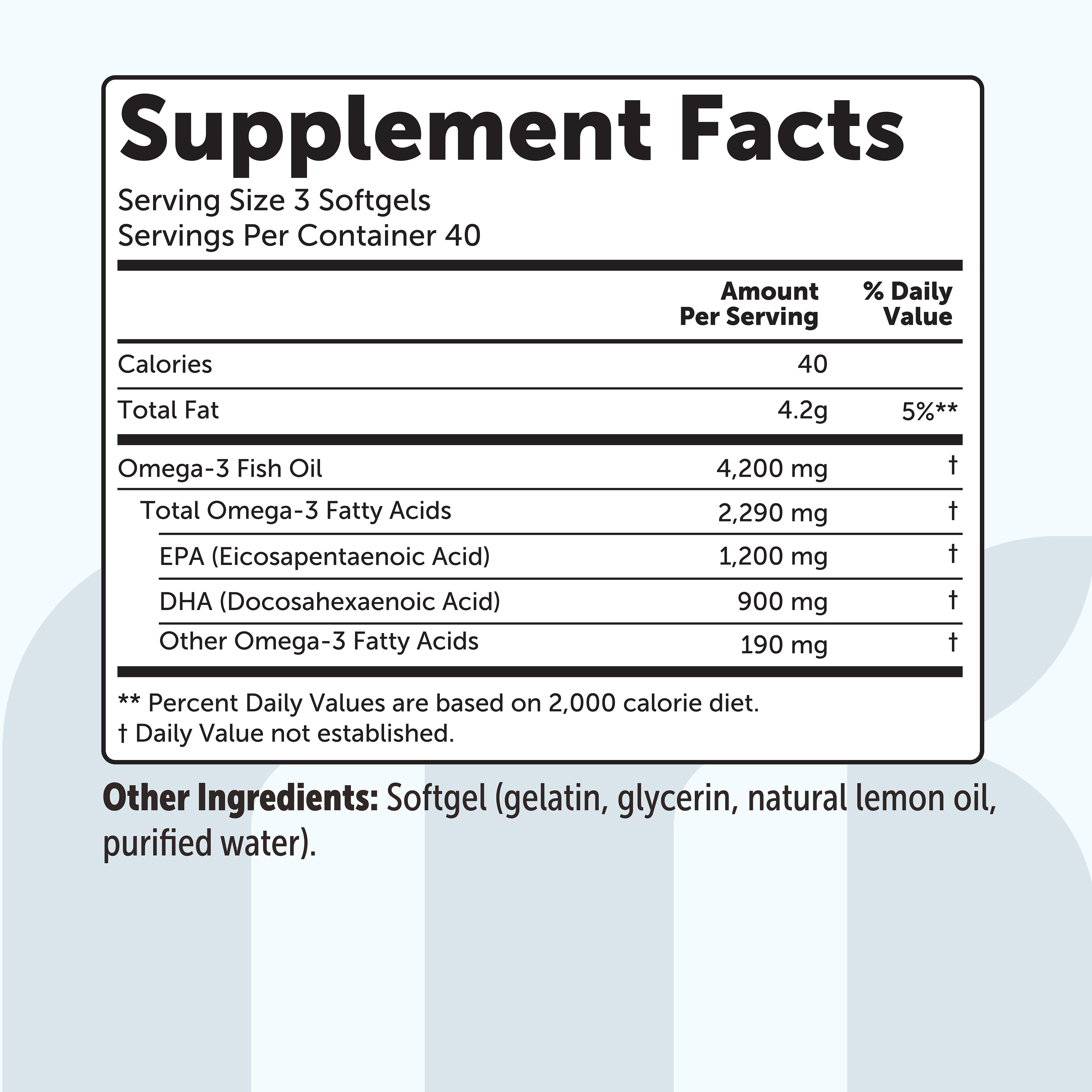 Micro Ingredients Triple Strength Omega 3 Fish Oil Supplements 4200mg Per Serving
