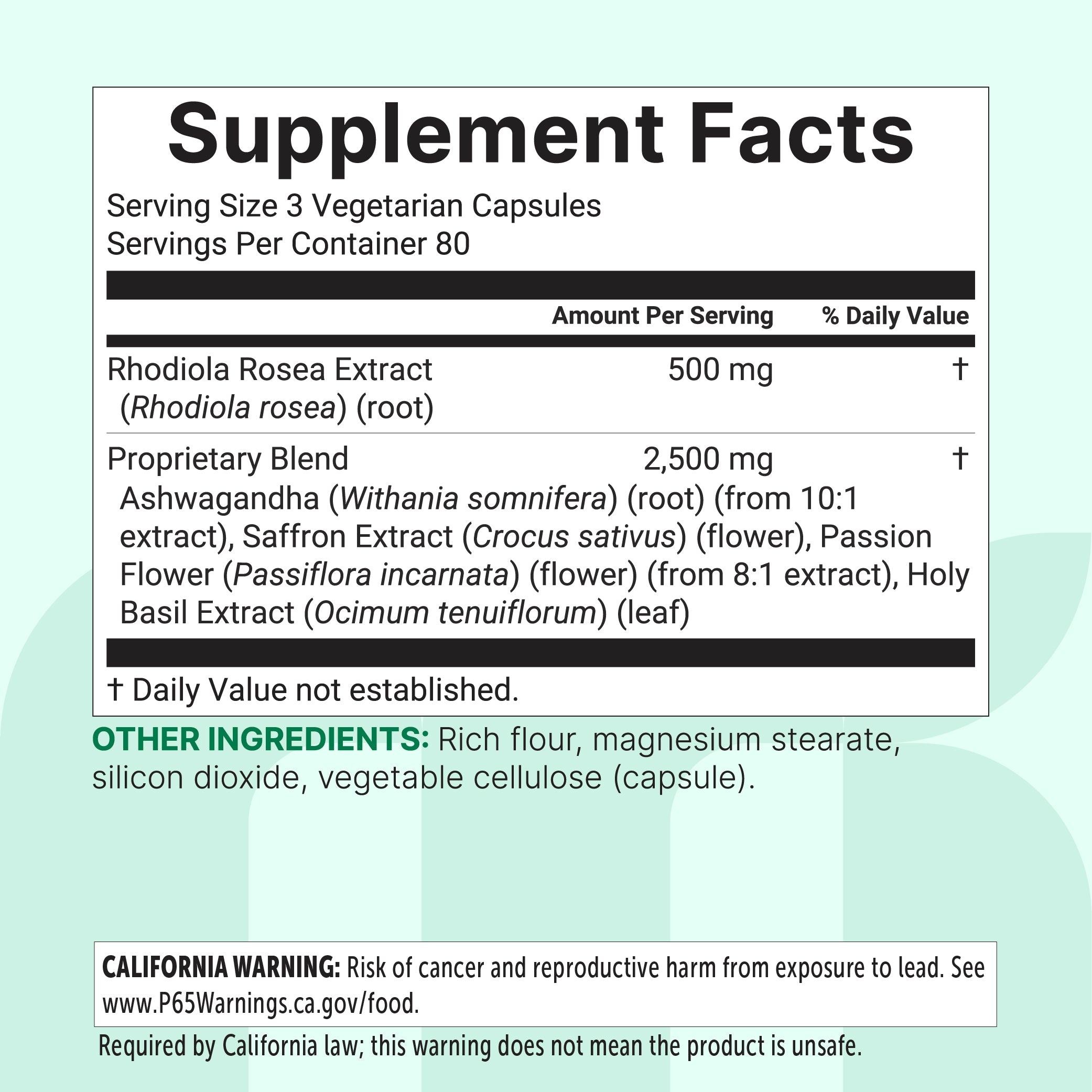 Micro Ingredients Rhodiola Rosea Complex 3000mg, 240 Vegetarian Capsules