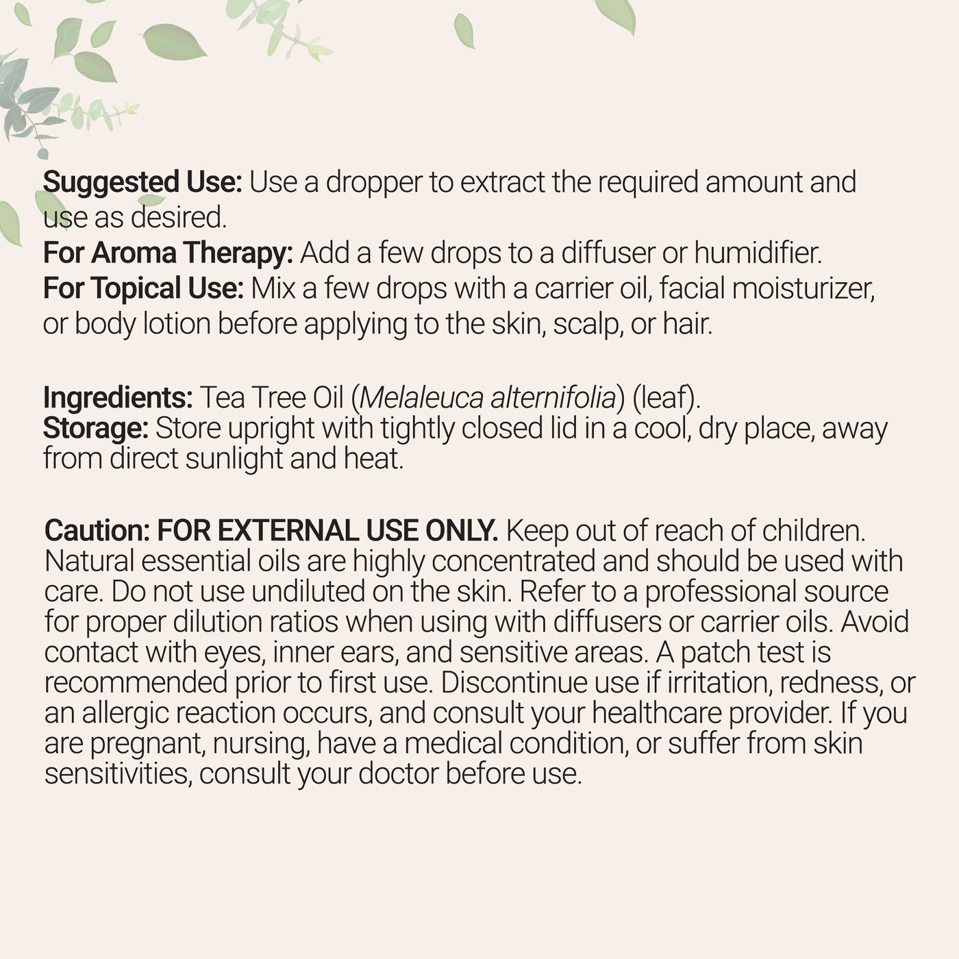 Micro Ingredients Pure Tea Tree Essential Oil 8 floz (237mL)