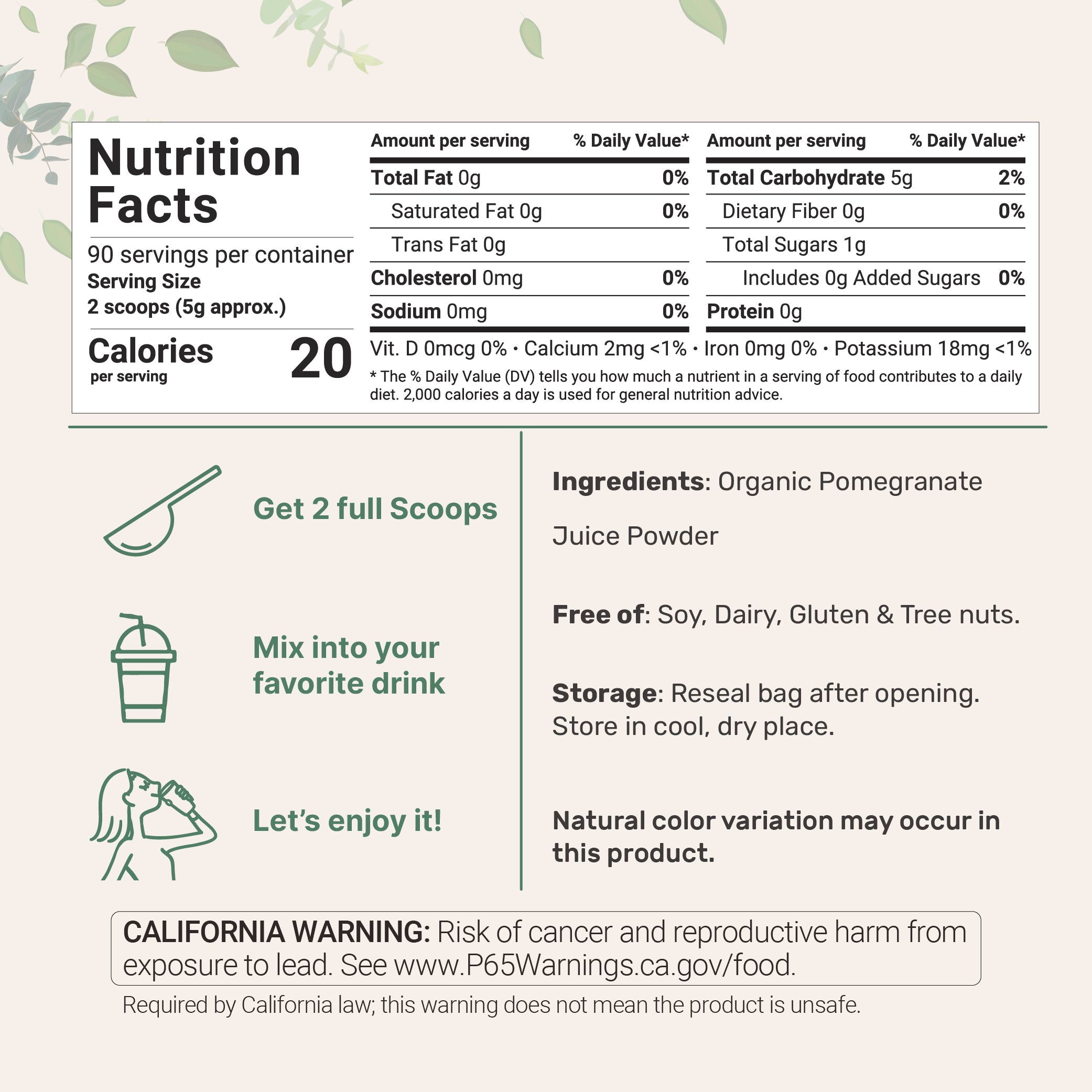 Micro Ingredients Organic Pomegranate Juice Powder