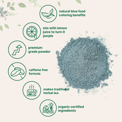 Micro Ingredients Organic Butterfly Pea Flower Powder, 8oz