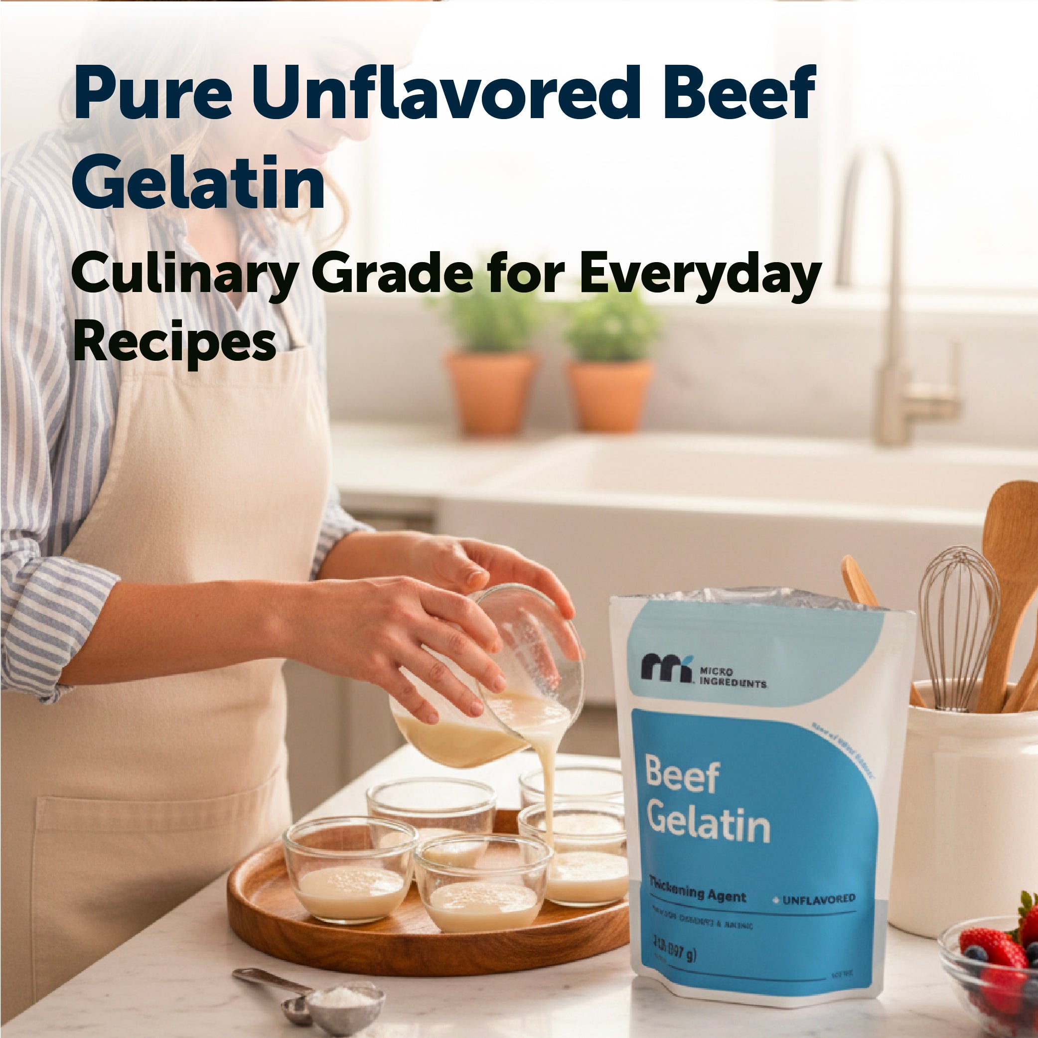 Micro Ingredients Grass-Fed Beef Gelatin Powder - Unflavored, 2lb