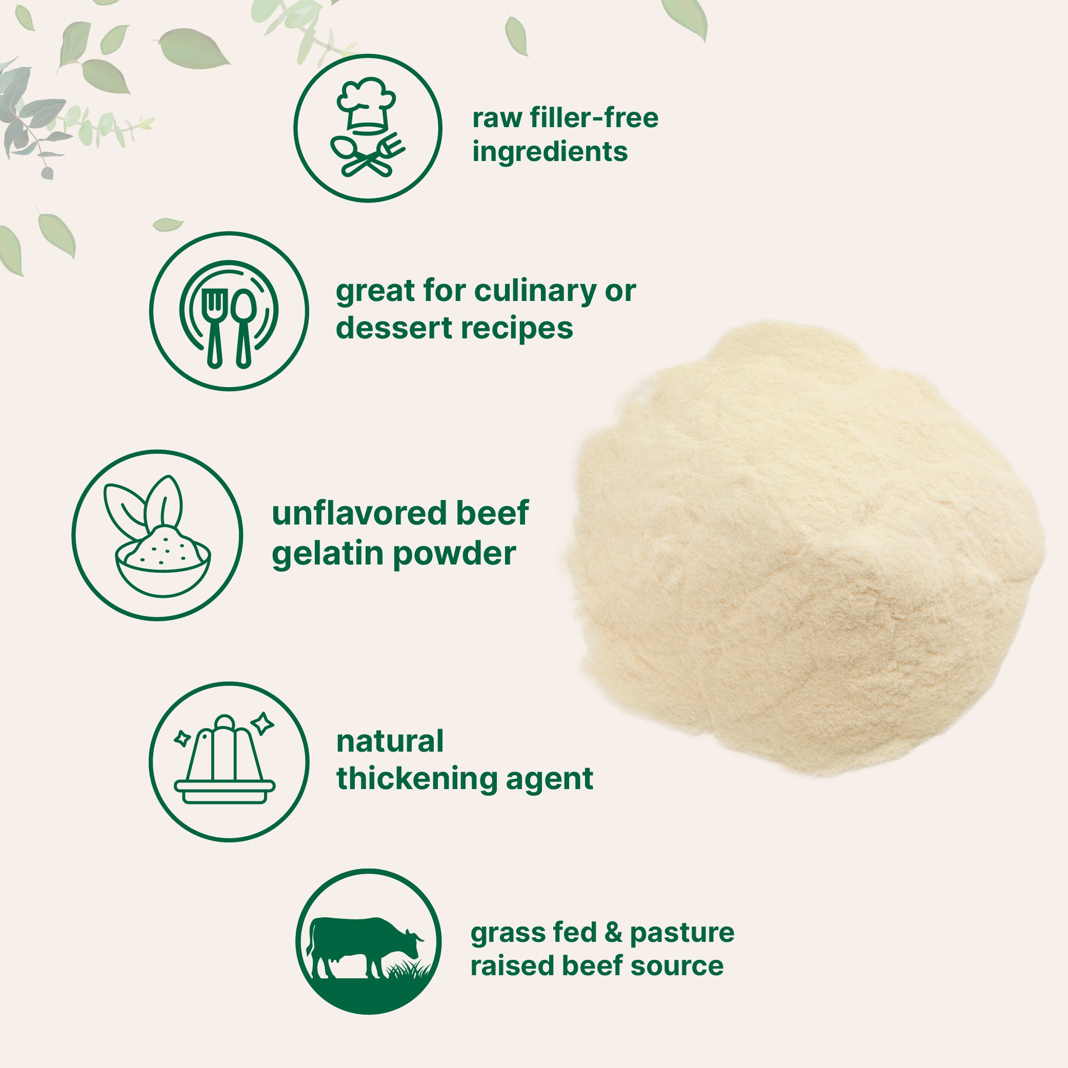 Micro Ingredients Beef Gelatin Powder, 1lb