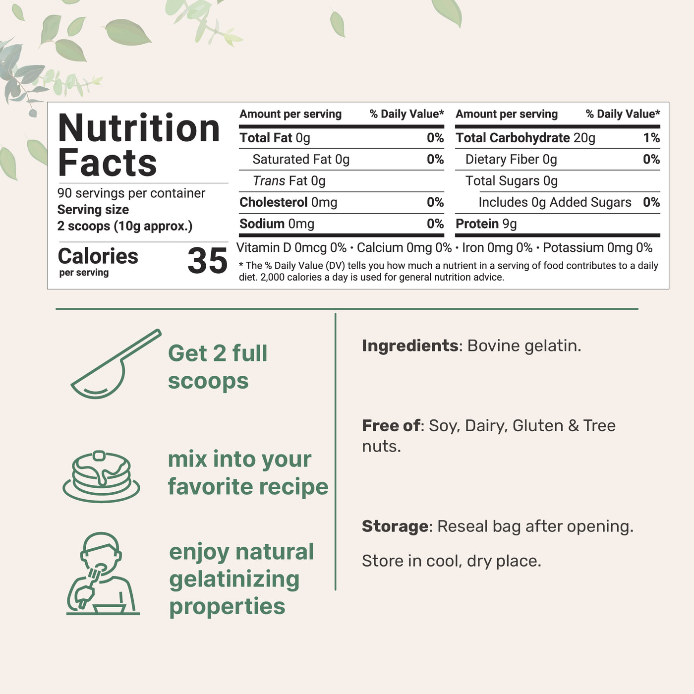 Micro Ingredients Grass-Fed Beef Gelatin Powder - Unflavored