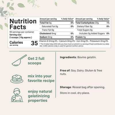 Micro Ingredients Grass-Fed Beef Gelatin Powder - Unflavored