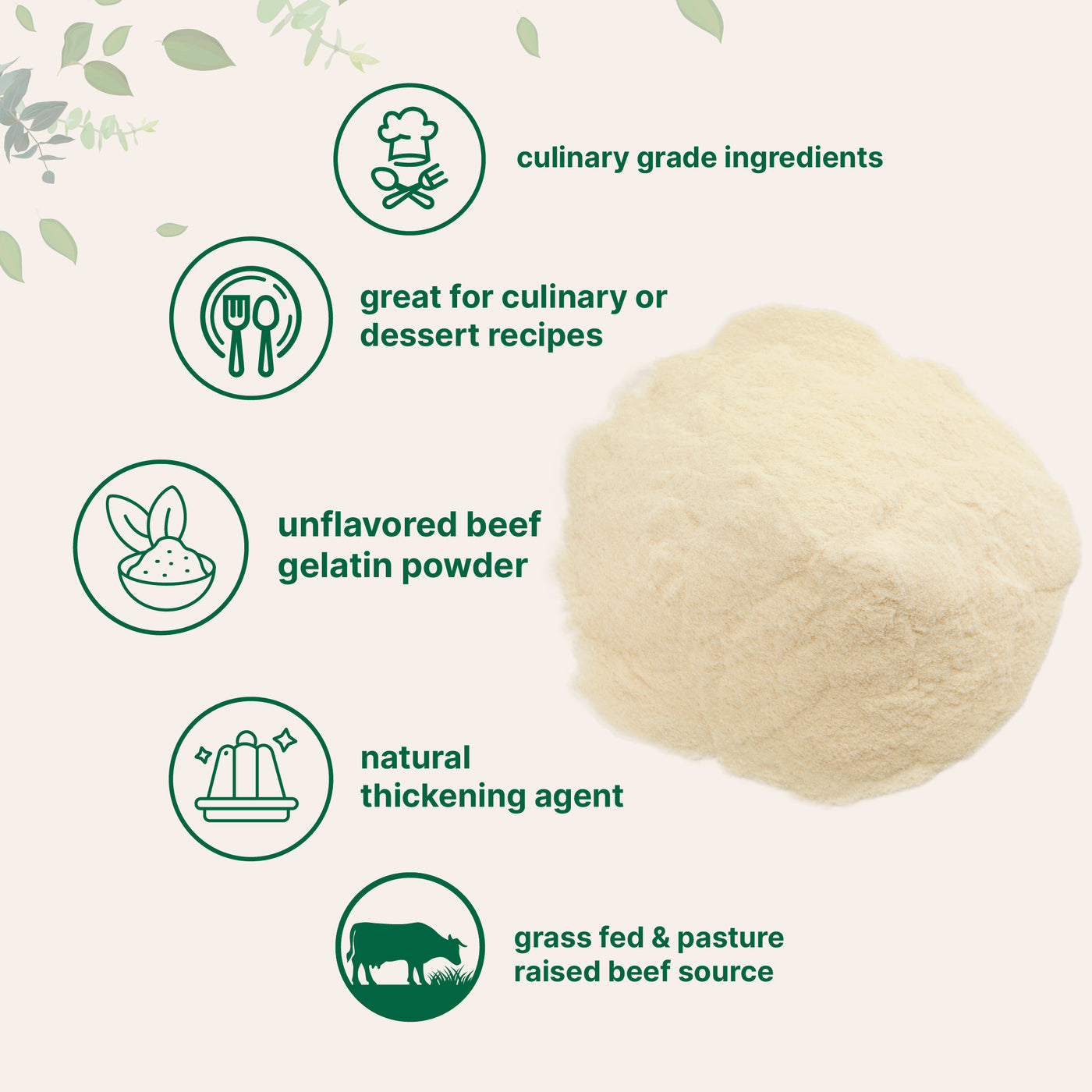 Micro Ingredients Grass-Fed Beef Gelatin Powder - Unflavored