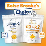 Boise Brooke's Choice Bundle: Vitamin D3K2 5000IU & Omega Fish Oil 120 Softgels