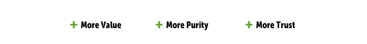 More Value · More Purity · More Trust