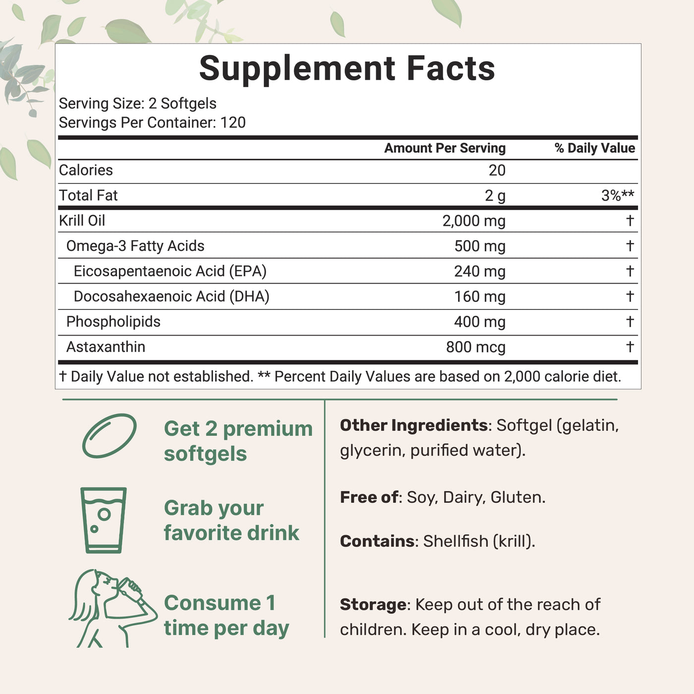 Micro Ingredients Antarctic Krill Oil, 240 softgels