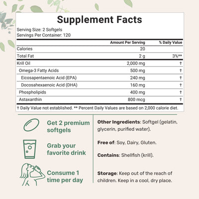 Micro Ingredients Antarctic Krill Oil, 240 softgels