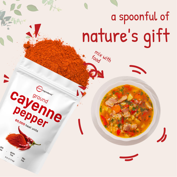 Pure Original Ingredients Ground Cayenne Pepper - 1 Lb Spicy Seasoning For Sauces & Rubs