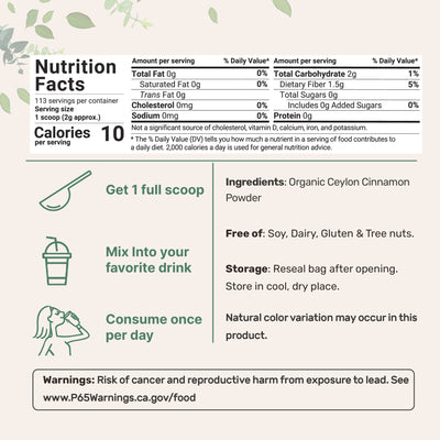 Micro Ingredients Organic Ceylon Cinnamon Powder