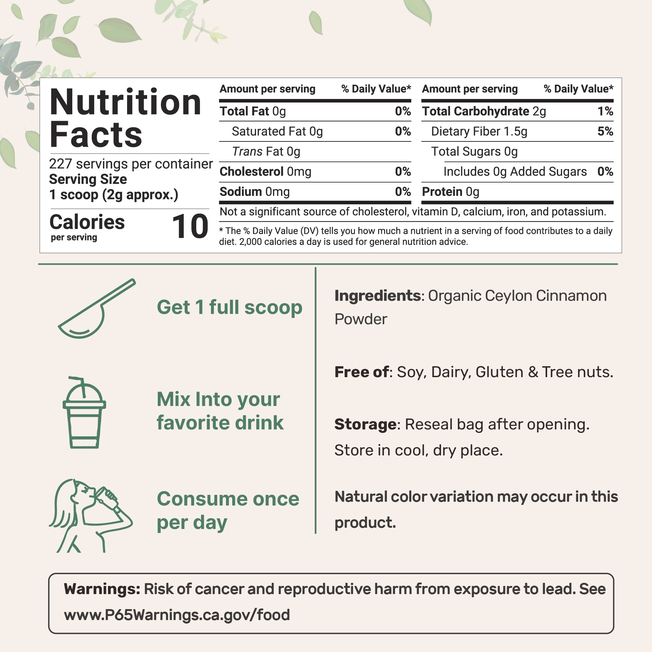 Micro Ingredients Organic Ceylon Cinnamon Powder
