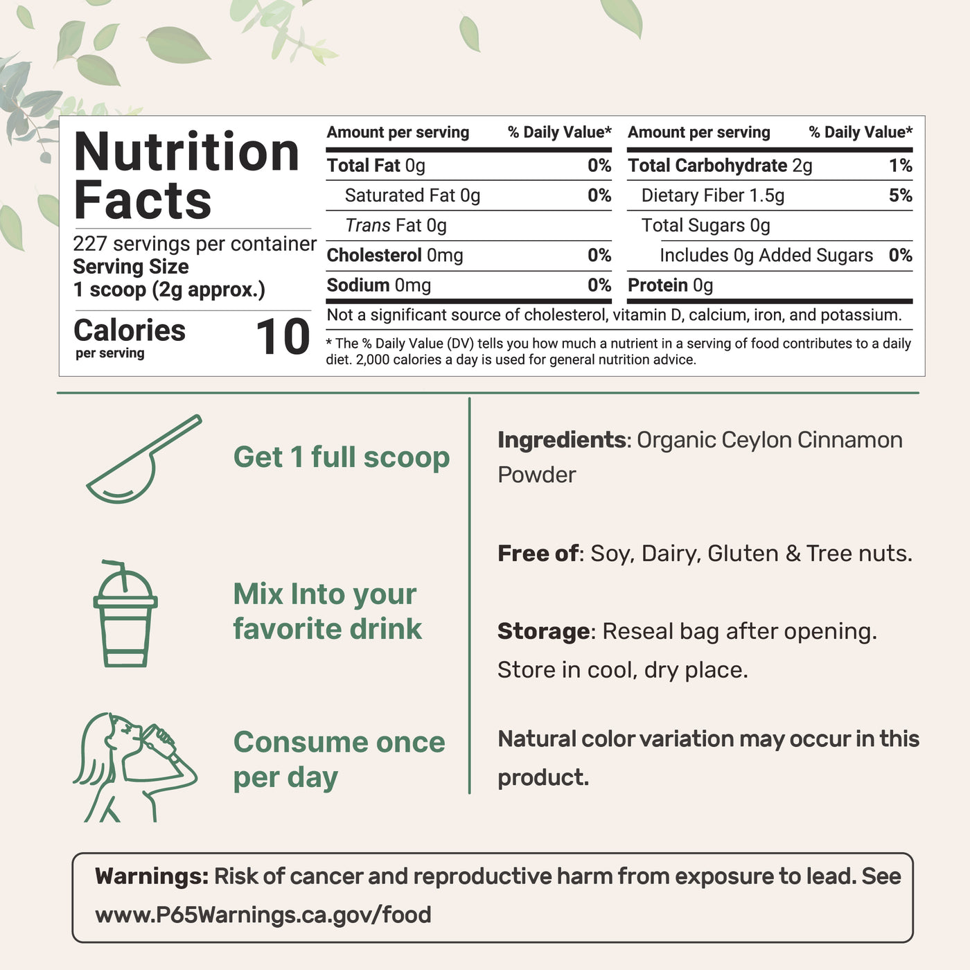 Micro Ingredients Organic Ceylon Cinnamon Powder