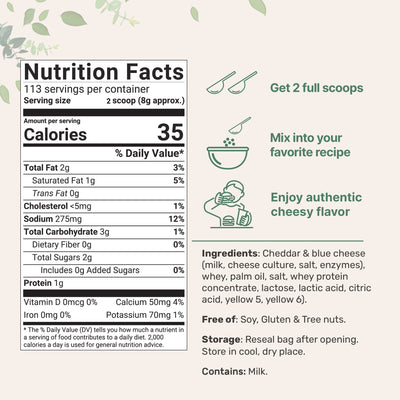Micro Ingredients Cheddar Cheese Powder, 2lbs | Made from Real Raw Cheese