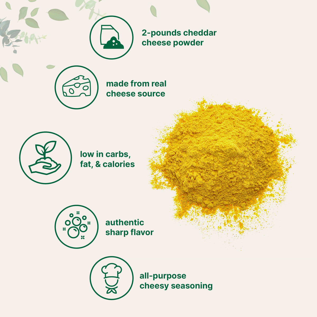 Cheese Powder Small Micro Ingredients Cheddar Cheese Powder, 2lbs | Made from Real Raw Che