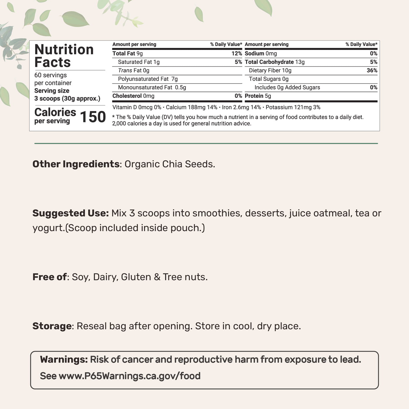 Micro Ingredients Organic Chia Seeds, 4lbs, Raw Chia Seed Source