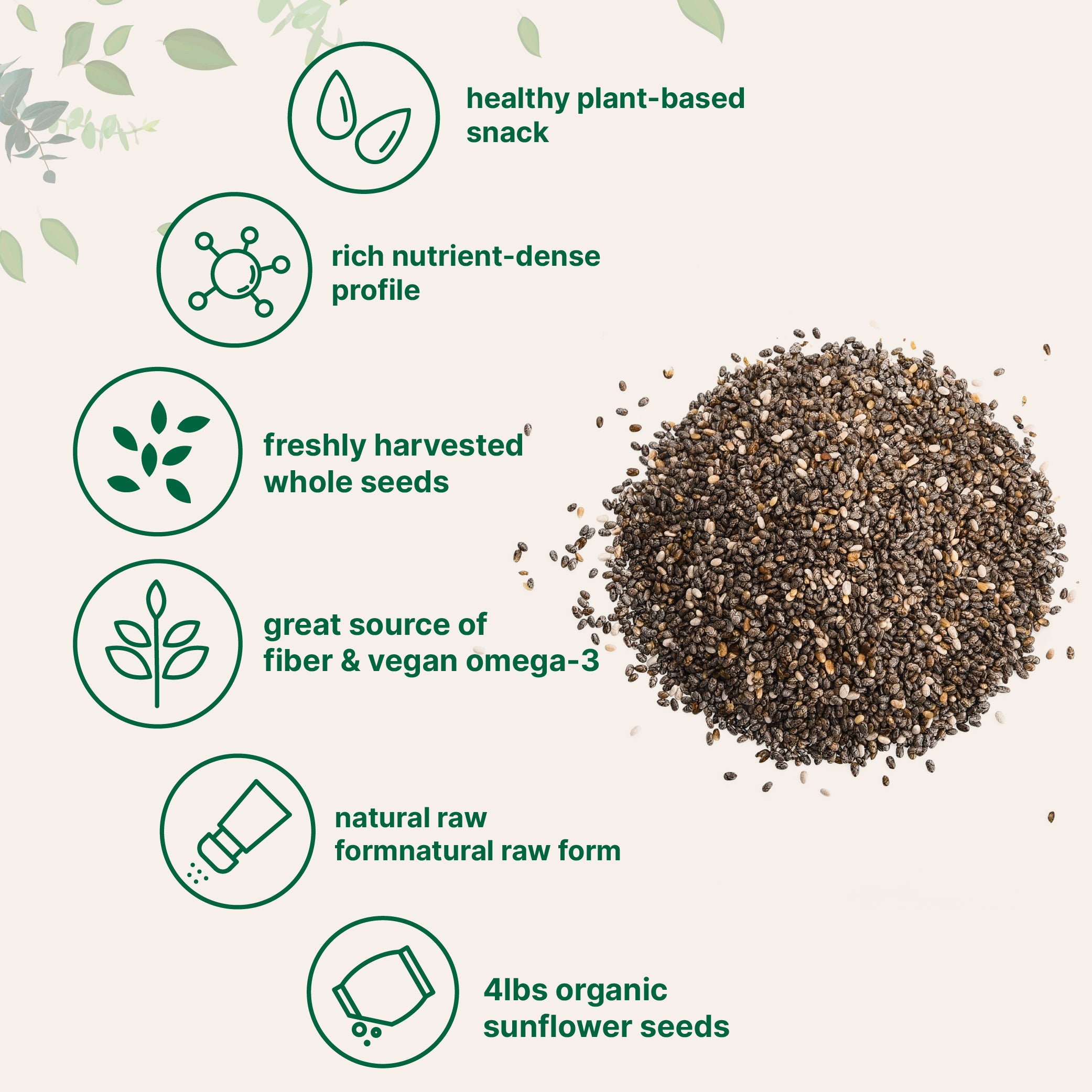 Micro Ingredients Organic Chia Seeds, 4lbs, Raw Chia Seed Source