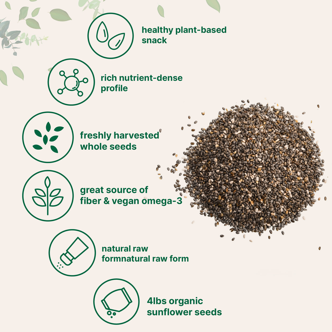 Micro Ingredients Organic Chia Seeds, 4lbs, Raw Chia Seed Source