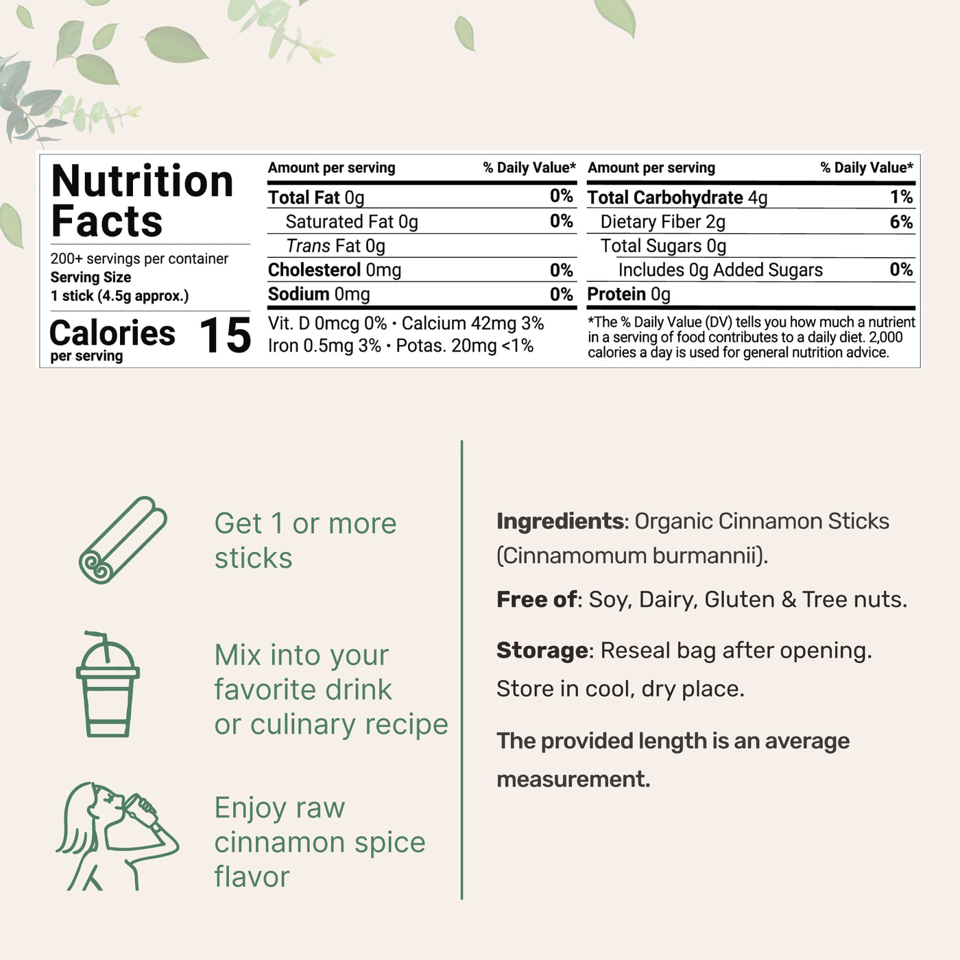 Micro Ingredients Organic Whole Cinnamon Sticks