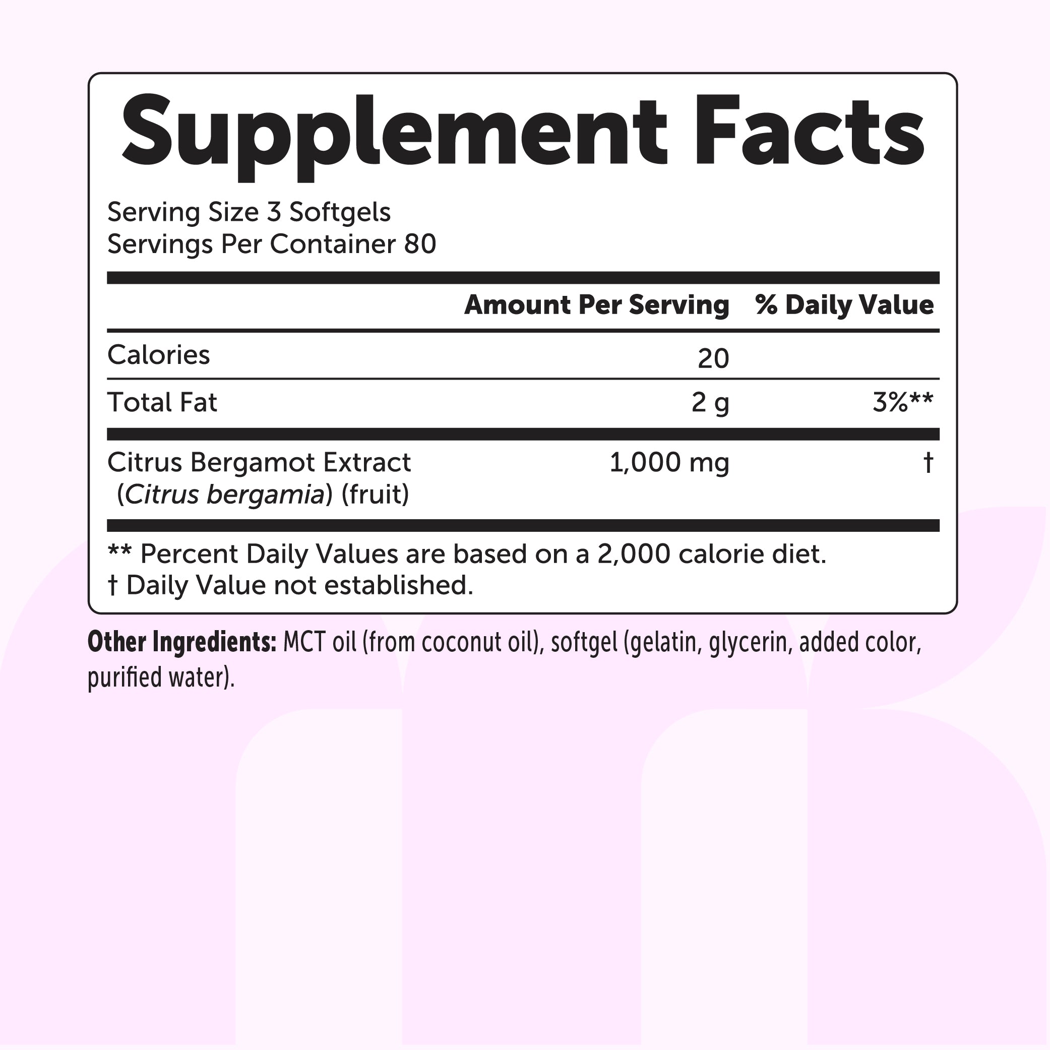 Micro Ingredients Citrus Bergamot 1000mg with MCT Oil, 240 Softgels