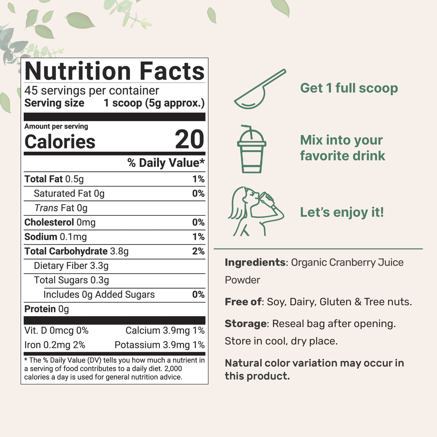Micro Ingredients Organic Cranberry Juice Powder