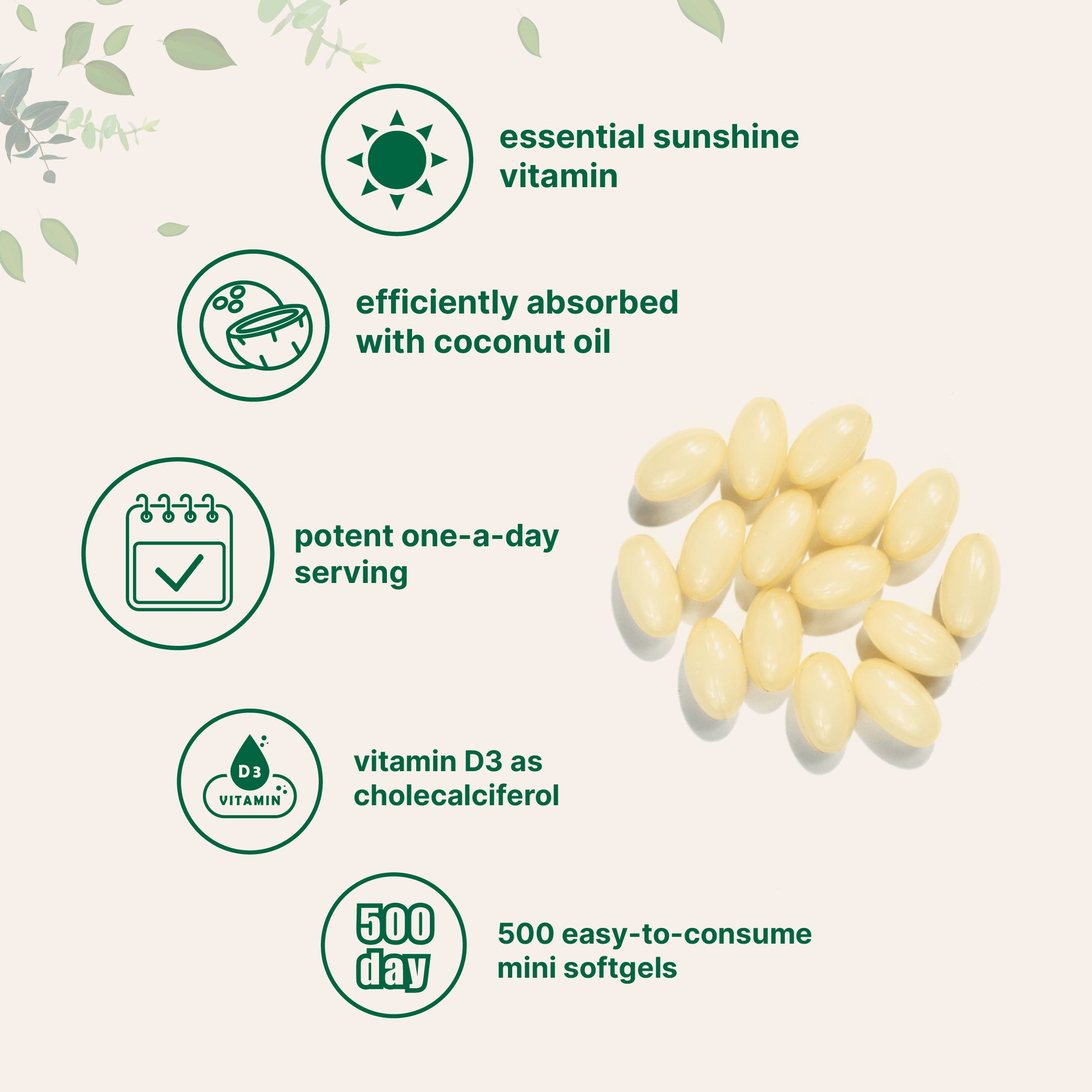 Micro Ingredients Vitamin D3 2,000 IU, 500 Softgels with Virgin Coconut Oil
