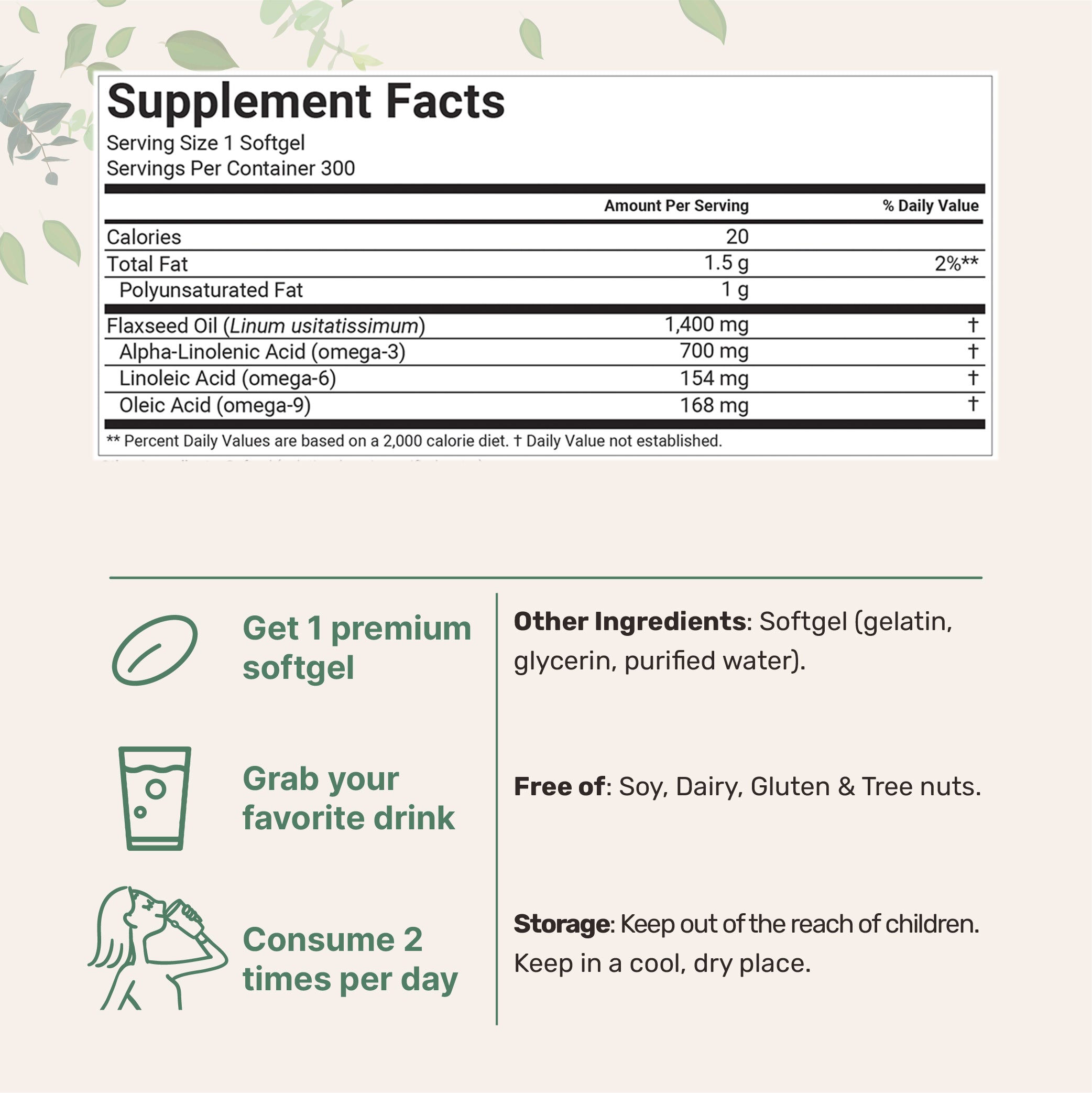 Micro Ingredients Flaxseed Oil Softgels
