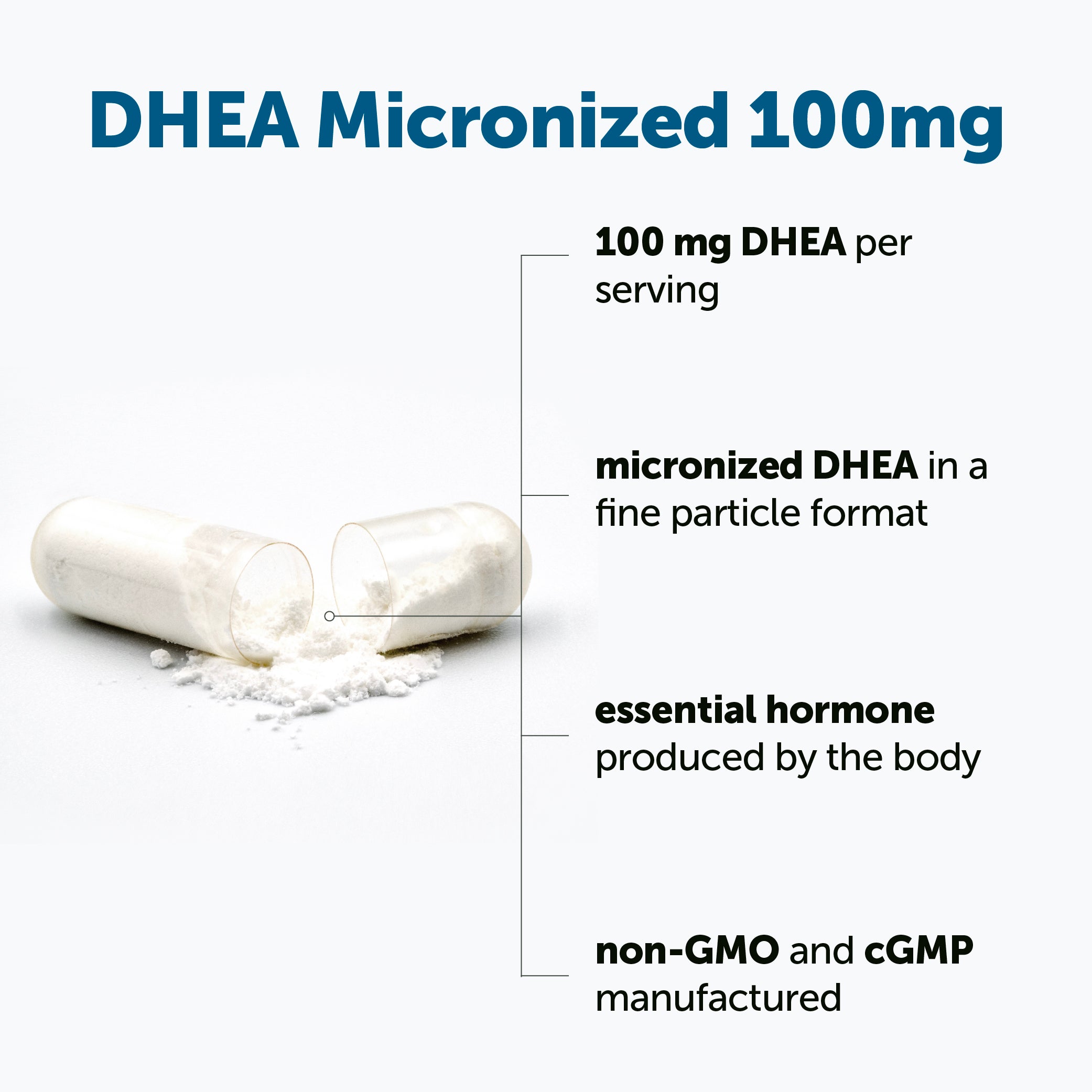 Micro Ingredients DHEA Micronized 100mg, 240 Capsules
