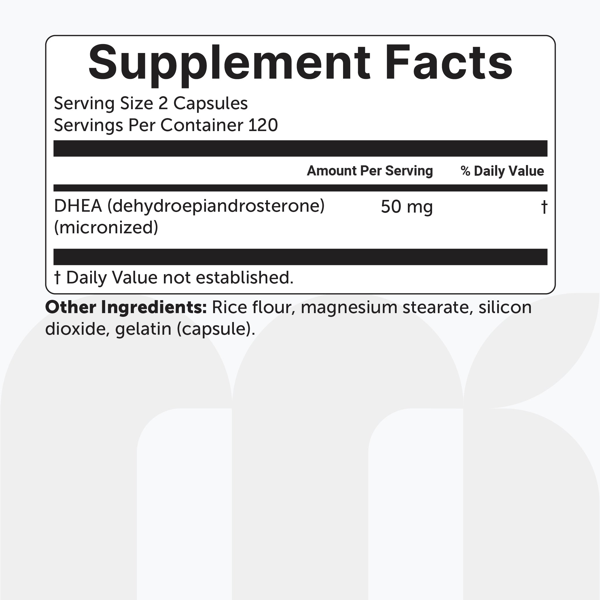 Micro Ingredients DHEA Micronized 50mg, 240 Capsules