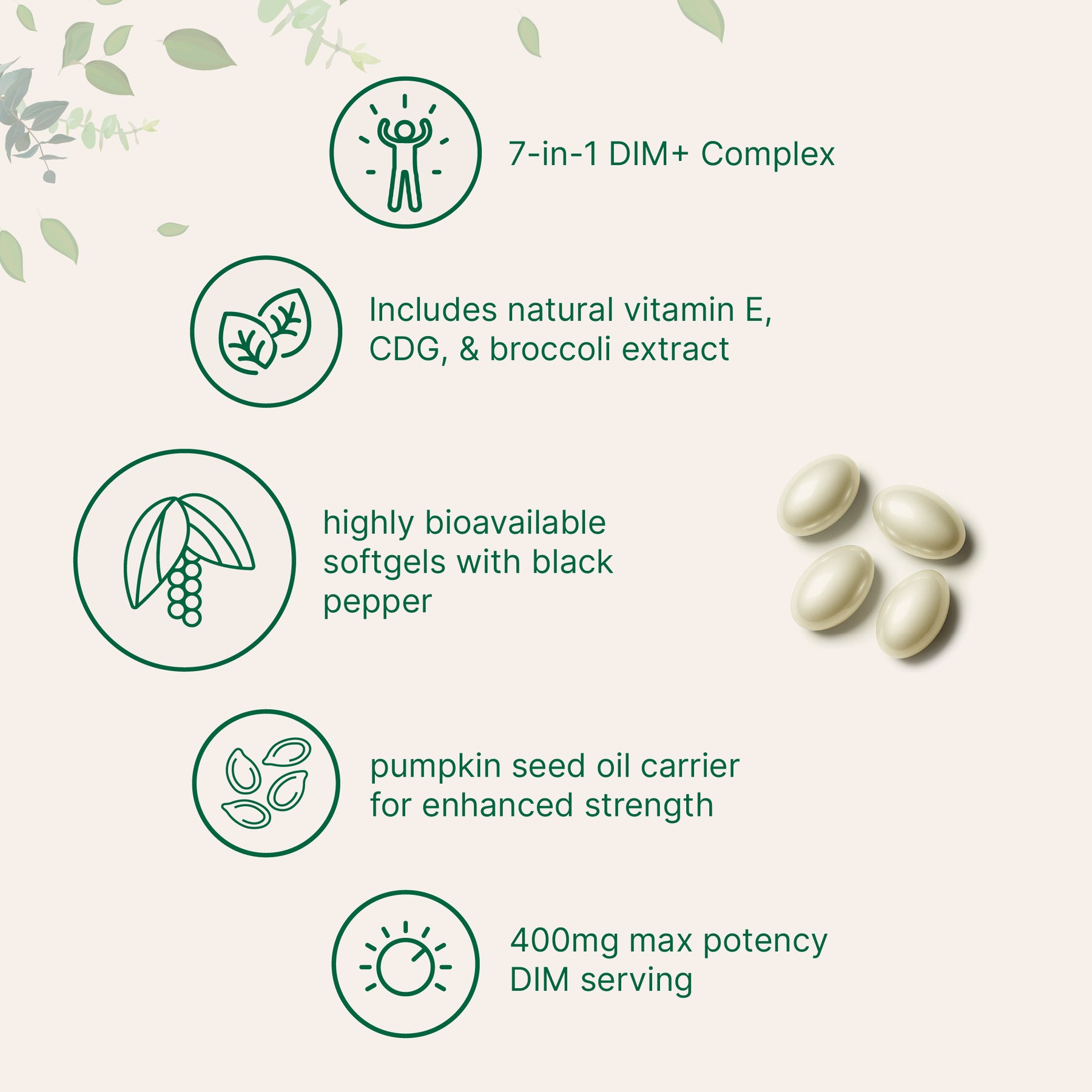 Dim Seeds Micro Ingredients DIM+ 400mg with Pumpkin Seed Oil, 240 Softgels