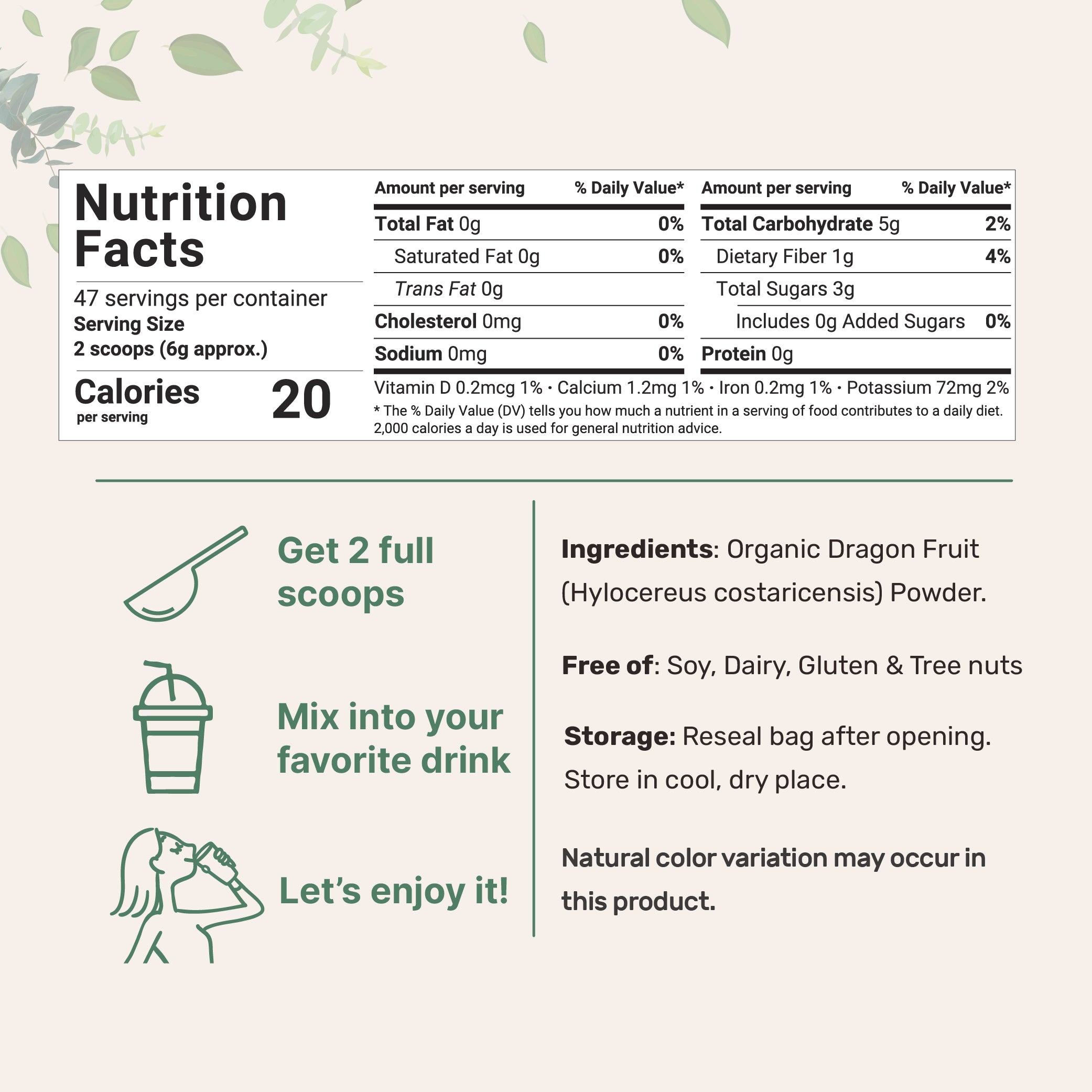 Micro Ingredients Organic Dragon Fruit Powder