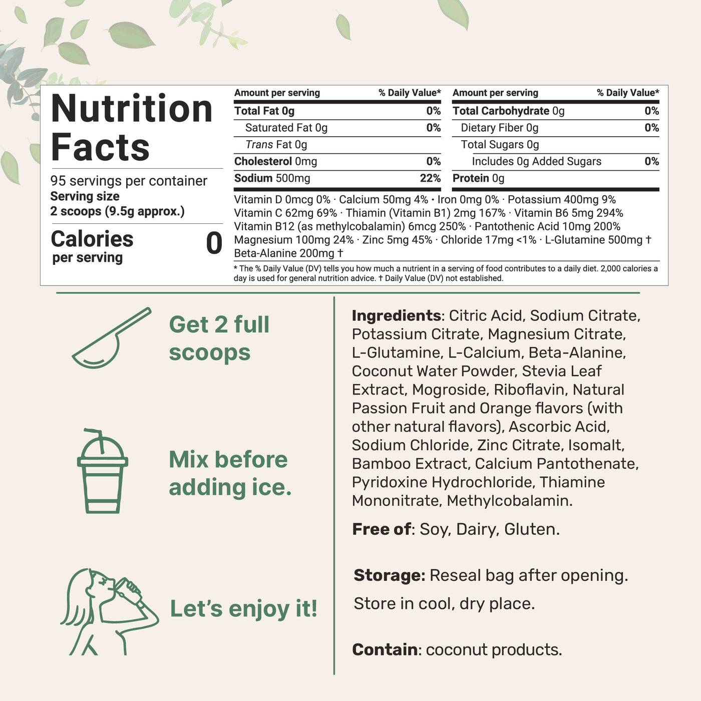 Micro Ingredients Sport Electrolytes Powder Passionfruit and Citrus Flavor, 2lb