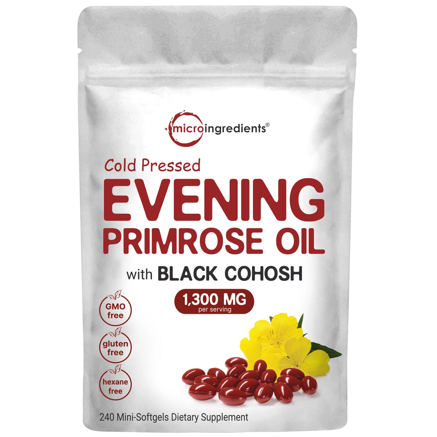 Evening Primrose Oil 1300mg,  240 Softgels front